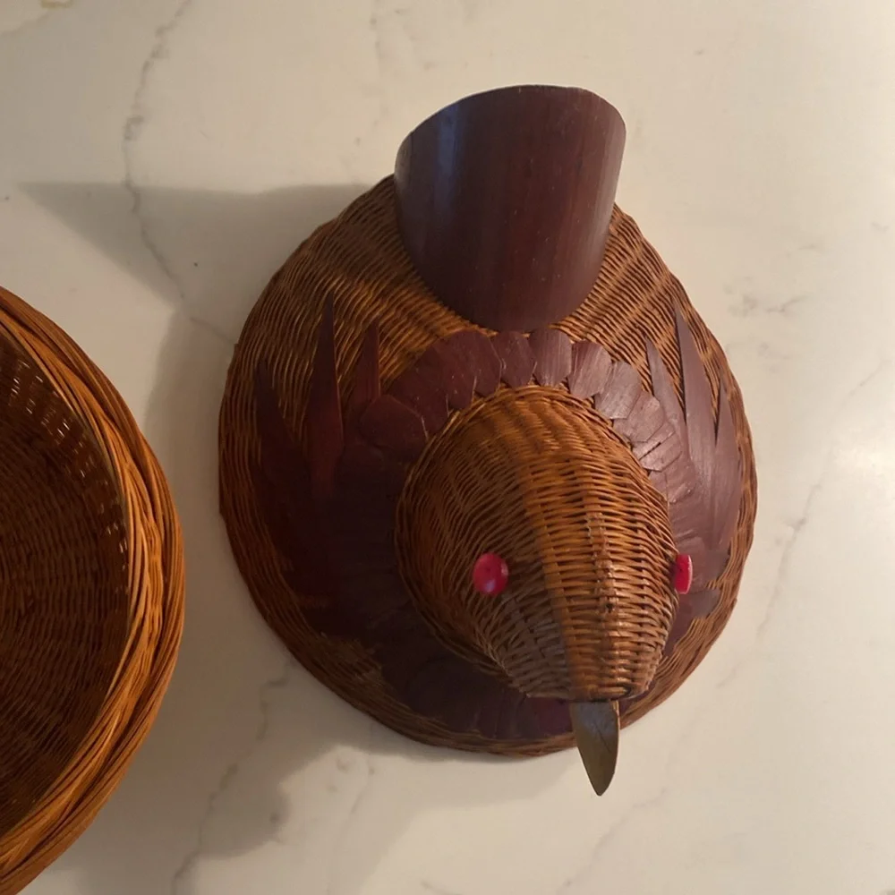 Vintage Chicken Basket with Lid